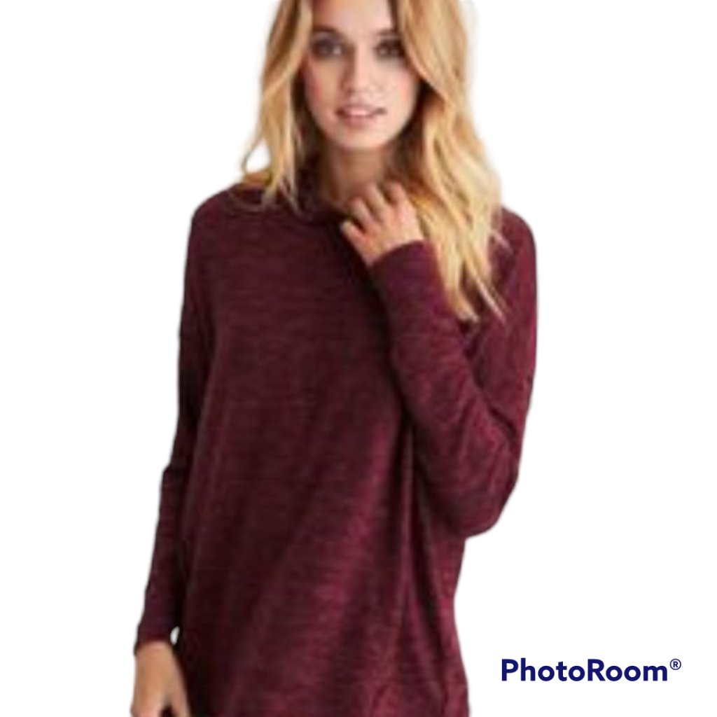 Aeo Soft & Sexy Plush Burgundy Slouchy Hoodie S